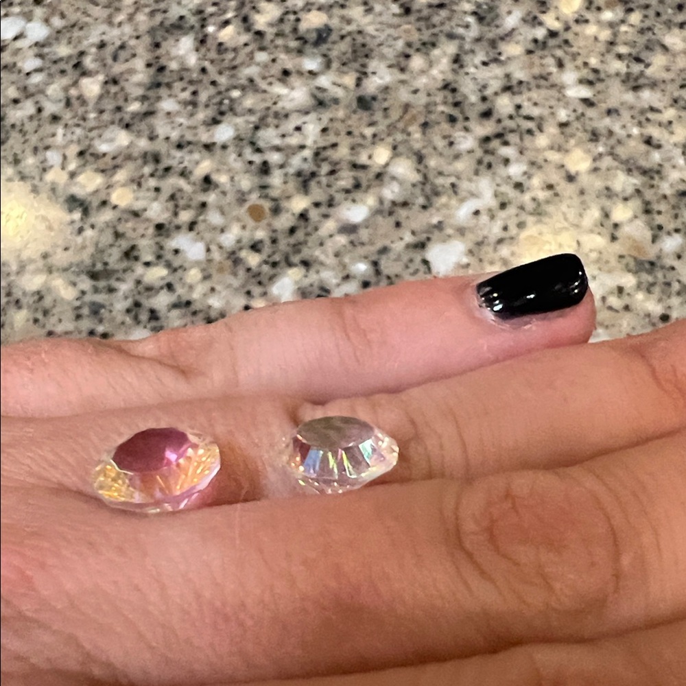 Set 2pcs Iridescent Rainbow Aurora Unicorn Round Unidentified Loose Gemstones - Picture 10 of 17